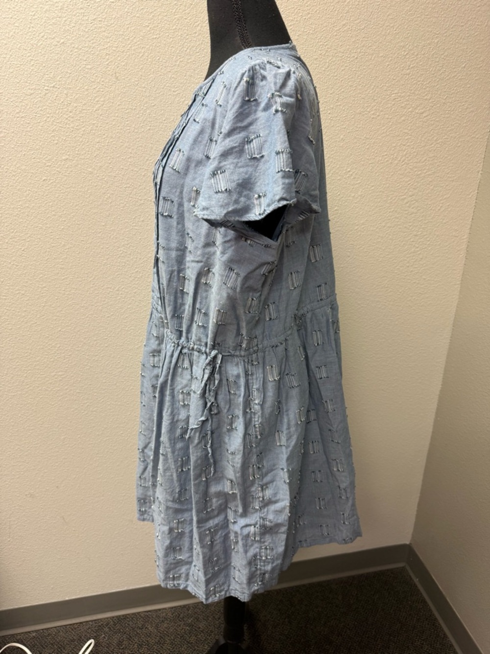 LOFT Chambray Dress XL Blue Button Front Boho Cotton Summer Midi Casual - Picture 4 of 9